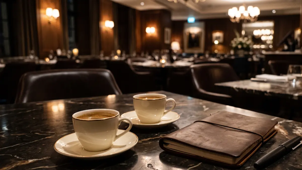 Meeting at the restaurant